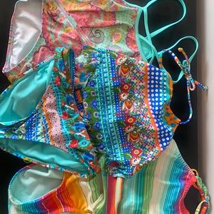 Girls size 12 bikini/tankini, lot of 3 EUC